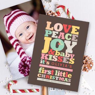 Tarjeta Festiva Amor Colorido Paz Alegría Y Besos De Bebé Cartas