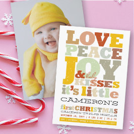 Tarjeta Festiva Amor Colorido Paz Alegría Y Besos De Bebé Cartas