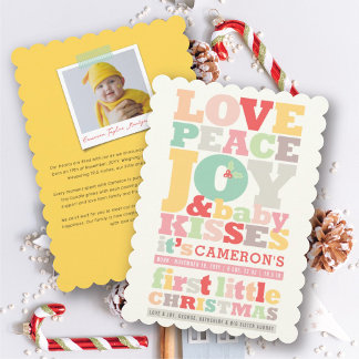 Tarjeta Festiva Amor Colorido Paz Alegría Y Besos De Bebé Cartas
