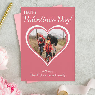 Tarjeta Festiva Amor Corazón Familia Foto Día de San Valentín