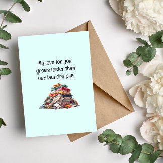 Tarjeta Festiva Amor Creciente, Pila Creciente Dicho Divertido de 