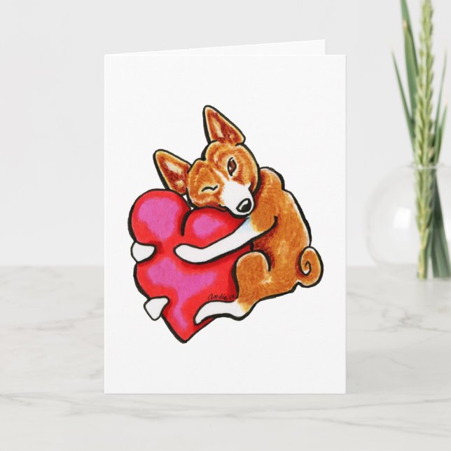 Tarjeta Festiva Amor de Basenji (Anverso)