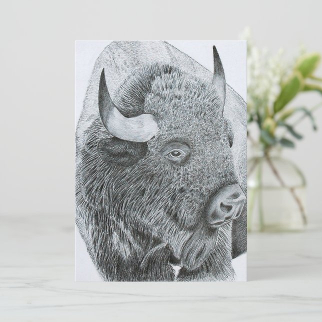 Tarjeta Festiva Amor de Búfalo (Anverso de pie)