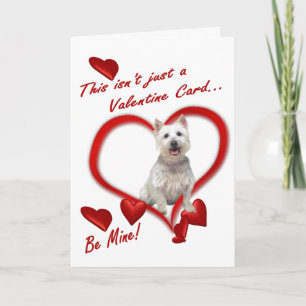 Tarjeta Festiva Amor de cachorro Westie en un sobre - Nueva versió