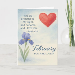 Tarjeta Festiva Amor de Febrero con Flores Inspiradoras del Corazó