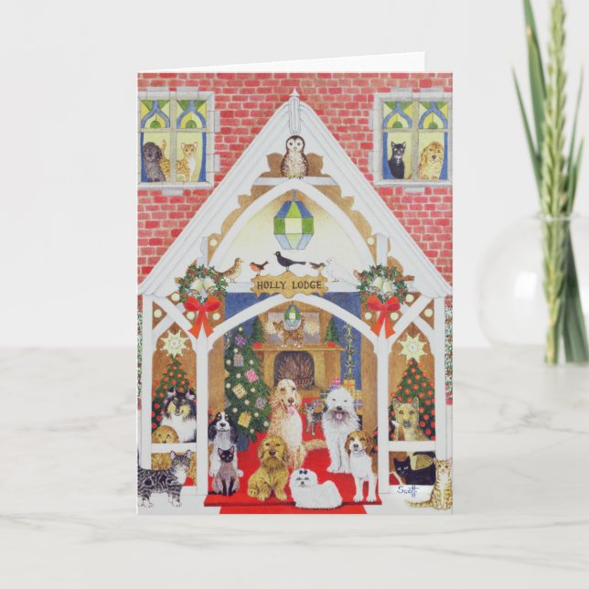 Tarjeta Festiva Amor de la casa de campo del acebo (Anverso)