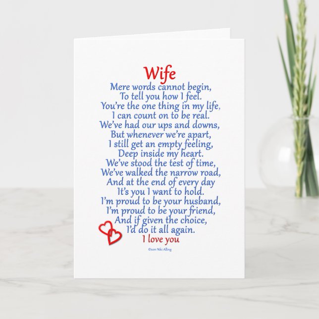 Tarjeta Festiva Amor de la esposa (Anverso)