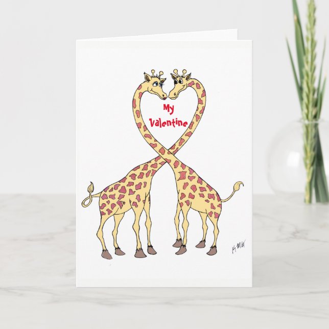 Tarjeta Festiva Amor de la jirafa (Anverso)