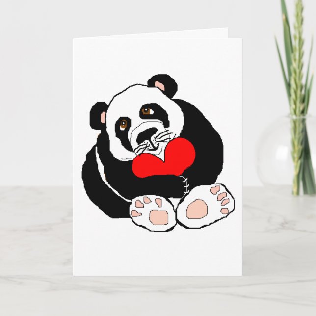 Tarjeta Festiva Amor de la panda (Anverso)