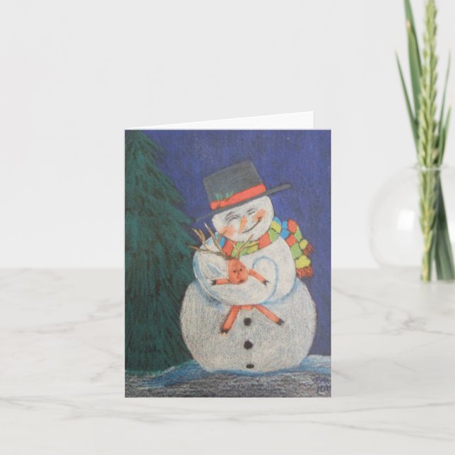 Tarjeta Festiva Amor de los hombres de nieve (Anverso)