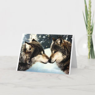 Tarjeta Festiva Amor de los pares de la nieve del invierno de la