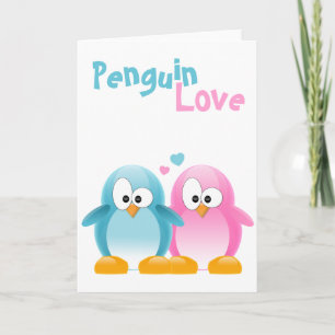 Tarjeta Festiva Amor de pingüinos