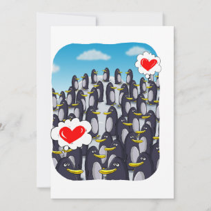 Tarjeta Festiva Amor de Pingüinos para San Valentín