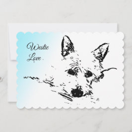 Tarjeta Festiva Amor de Westie, montaña del oeste Terrier