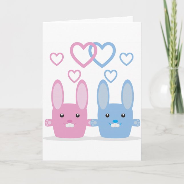 Tarjeta Festiva Amor del conejito (Anverso)