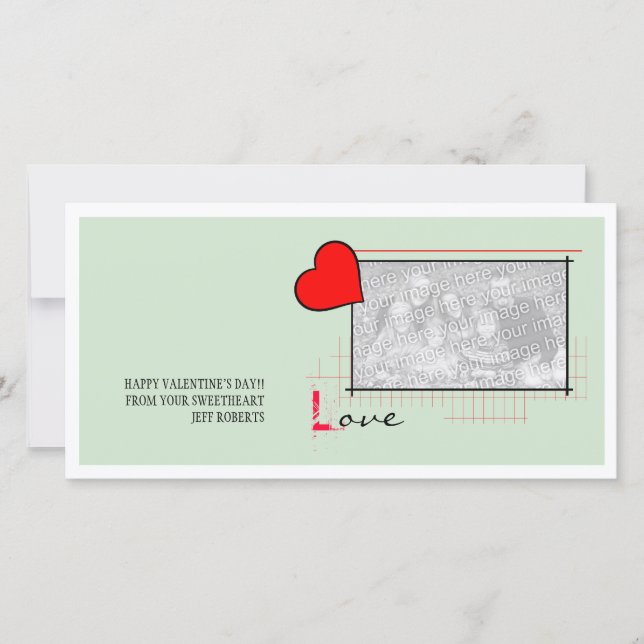 Tarjeta Festiva Amor del corazón rojo (Anverso)