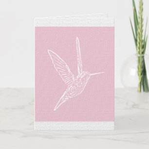 Tarjeta Festiva Amor del Hummingbird rosa
