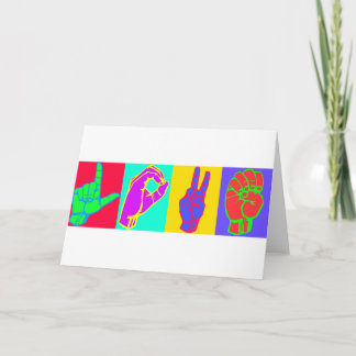 Tarjeta Festiva AMOR del lenguaje de signos