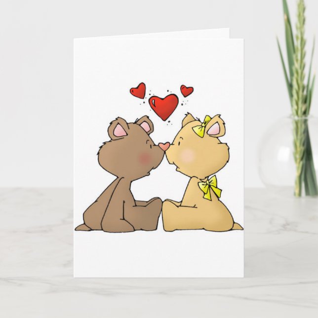 Tarjeta Festiva Amor del oso (Anverso)