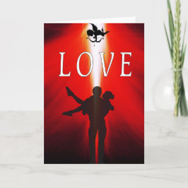 Tarjeta Festiva Amor desde arriba