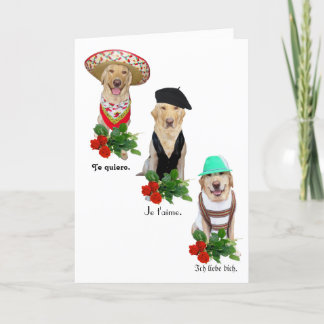 Tarjeta Festiva Amor divertido del perro/del laboratorio en
