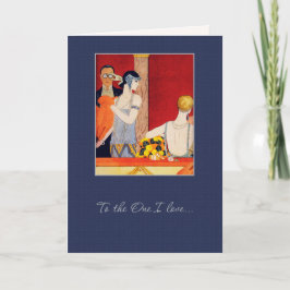 Tarjeta Festiva Amor. El día de San Valentín Art Deco
