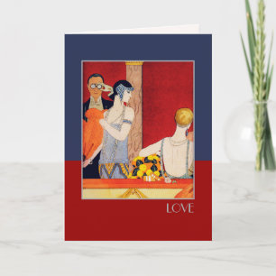 Tarjeta Festiva Amor. El día de San Valentín Art Deco