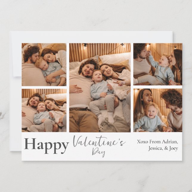 Tarjeta Festiva Amor Elegante Sencillo Día de San Valentín pareja  (Anverso)