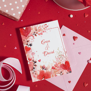 Tarjeta Festiva Amor en Acuarela   Personalizado   Día de San Vale