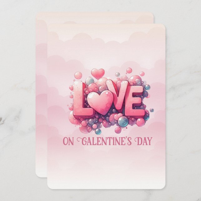 Tarjeta Festiva AMOR en el día de Galentine (Anverso / Reverso)