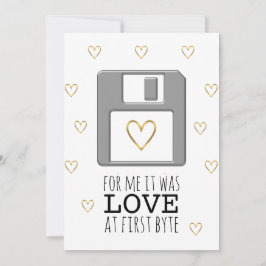 Tarjeta Festiva Amor en la computadora de disquete en First Byte V