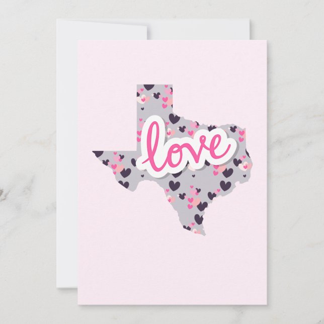 Tarjeta Festiva Amor en Texas - Día de San Valentín (Anverso)