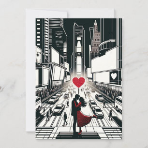 Tarjeta Festiva Amor en Times Square - El corazón de la ciudad de