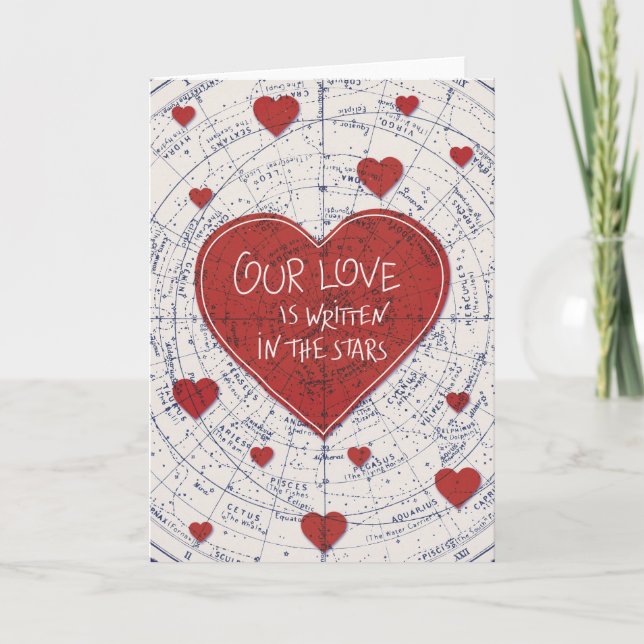 Tarjeta Festiva Amor escrito en las estrellas (Anverso)