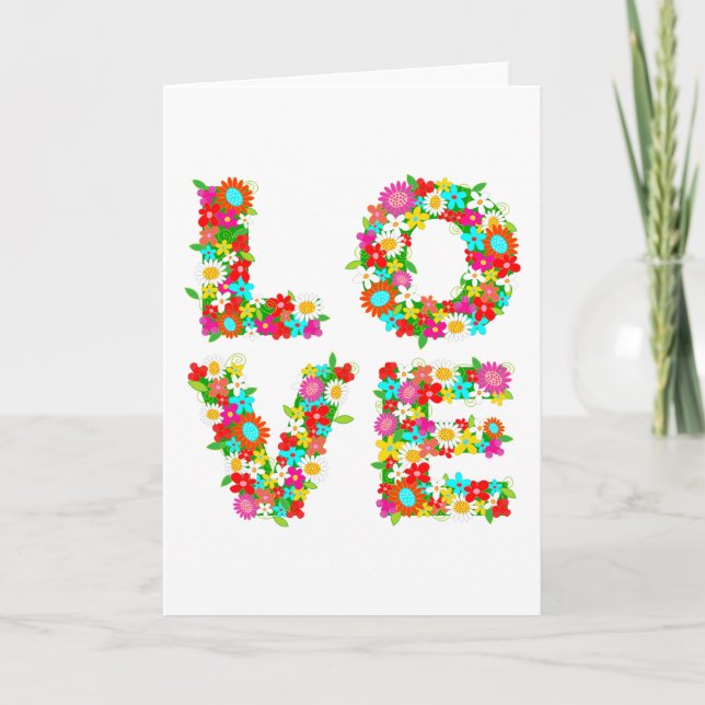 Tarjeta Festiva amor floral (Anverso)