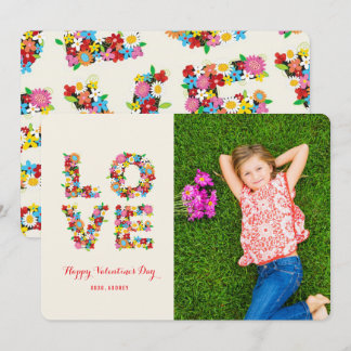 Tarjeta Festiva AMOR Flores de Primavera Jardín Día de San Valentí