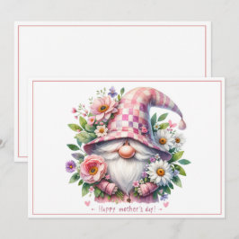 Tarjeta Festiva Amor Florido: Gnome del Día de la Madre