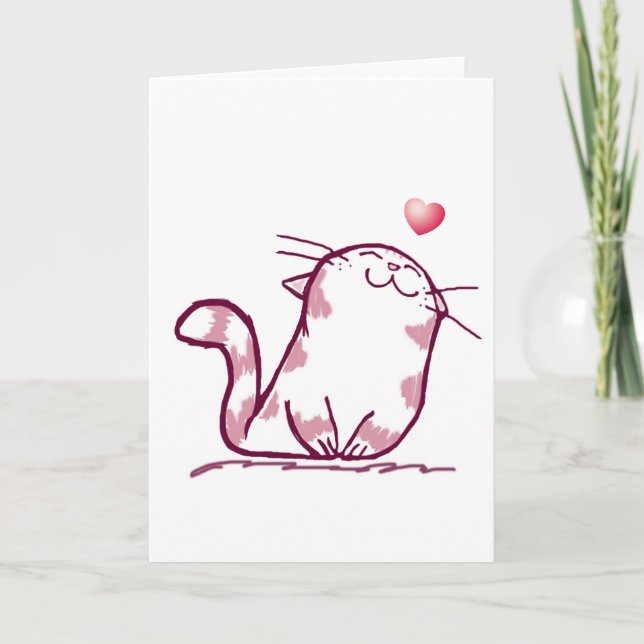 Tarjeta Festiva Amor gatito (Anverso)