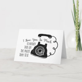 Tarjeta Festiva Amor gracioso antes que hablar por teléfono que po