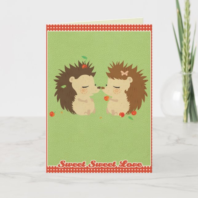 Tarjeta Festiva Amor GreetingCard del erizo (Anverso)