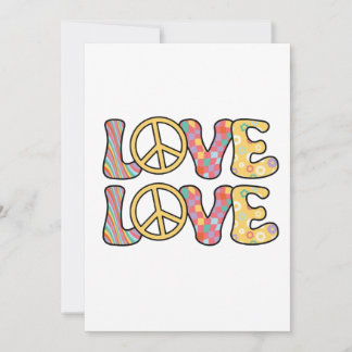 Tarjeta Festiva Amor Hippie Retro