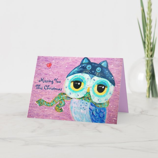 Tarjeta Festiva Amor invernal - Te extrañan estos Navidades (Anverso)