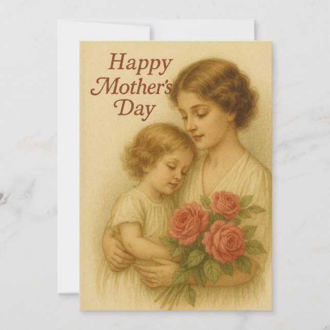 Tarjeta Festiva Amor Materno Atemporal (Anverso)