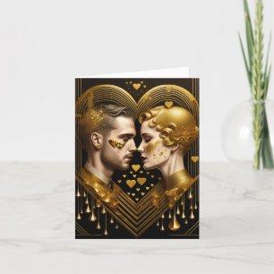 Tarjeta Festiva Amor pareja Art Deco