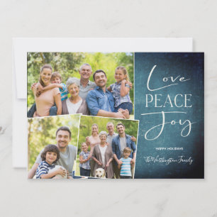 Tarjeta Festiva Amor Paz Alegría Moderna Elegante Foto Navideña