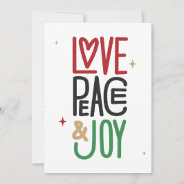 Tarjeta Festiva Amor, paz y alegría