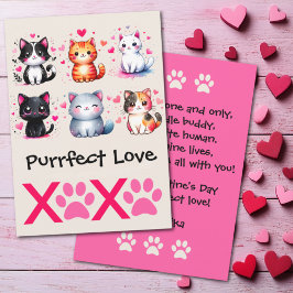 Tarjeta Festiva Amor Perfecto Gato Lindo Tema de San Valentín
