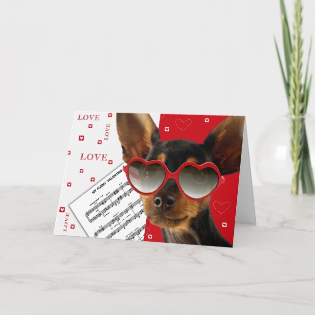 Tarjeta Festiva Amor. Personalizado El día de San Valentín de perr (Anverso)