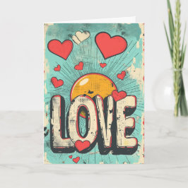 Tarjeta Festiva Amor pop retro