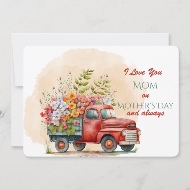 Tarjeta Festiva Amor por el Día de la Madre (Anverso)